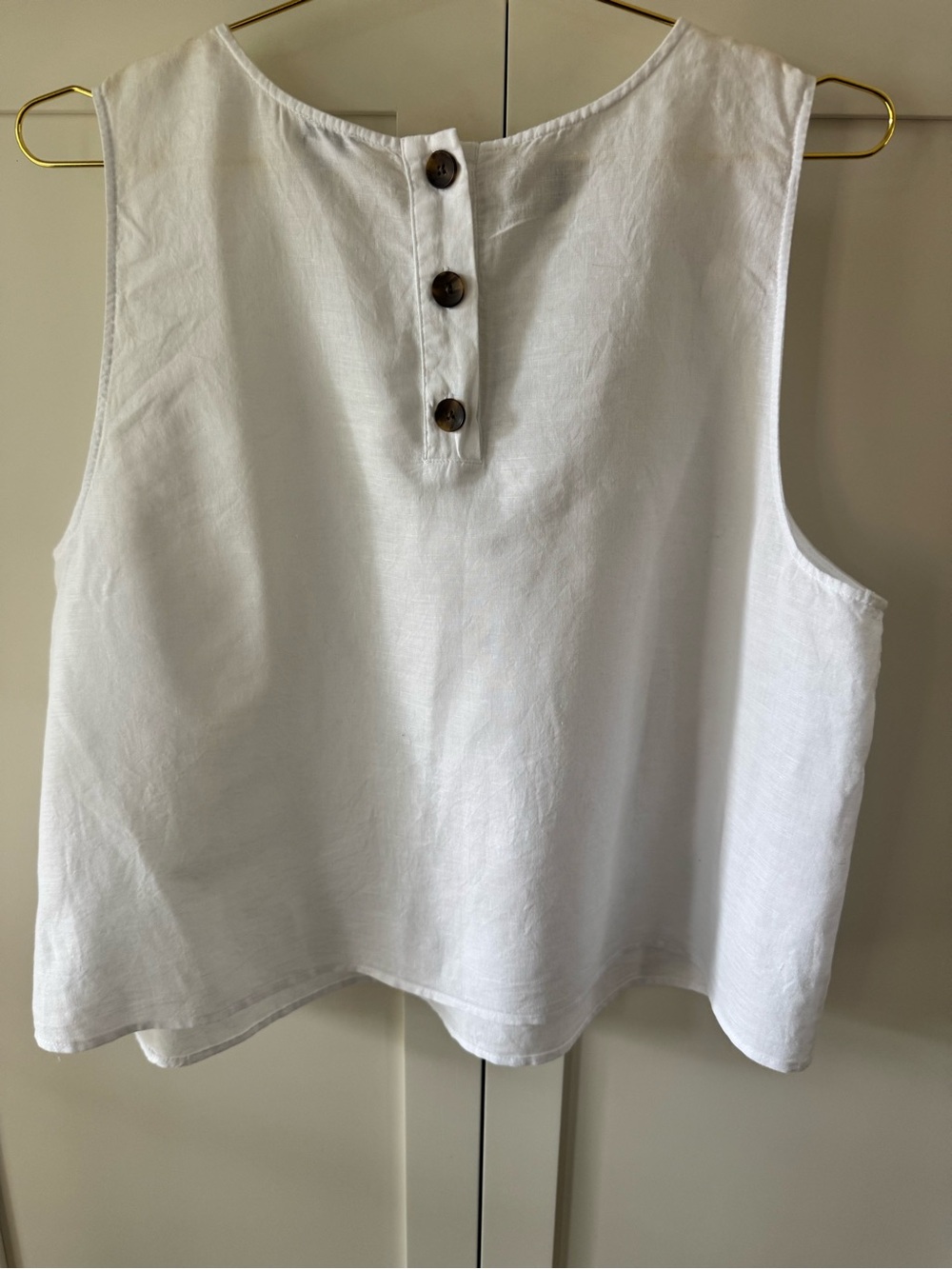 J. Crew White Linen Blenc Sleeveless Top - Picture 2 of 6